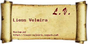 Liess Velmira névjegykártya